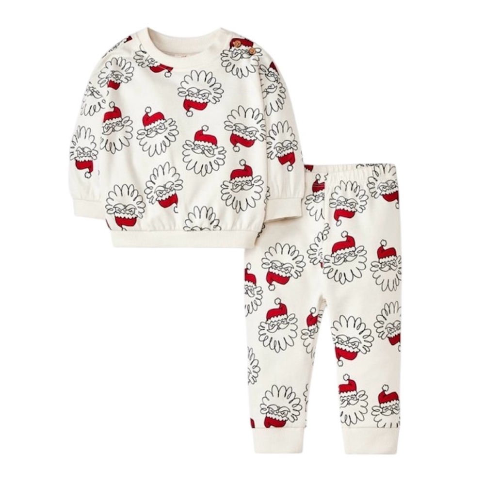 Christmas Santa Toddler Sweatshirt and Jogger Set - Cat & Jack - Size 12M NWT